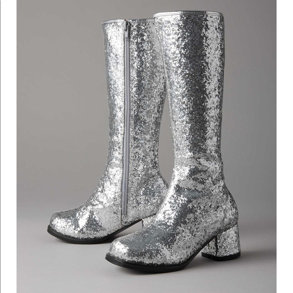 Chasing fireflies silver glitter Girls Go-Go Boots